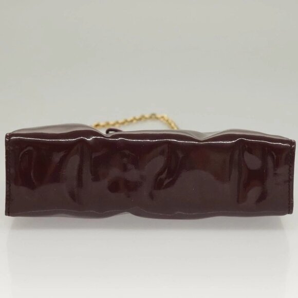 Salvatore Ferragamo Chain Vala Hand Bag Enamel Purple Gold - Picture 5 of 15